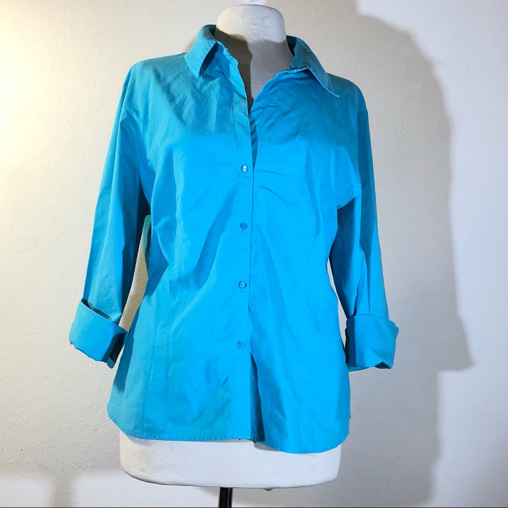 [Worthington] Blue Button-down Blouse sz 18 GUC